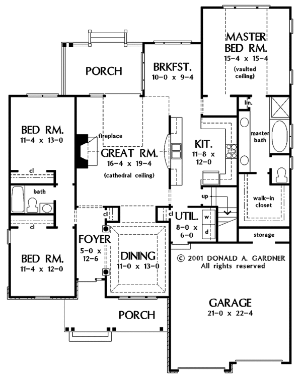 Architectural House Design - Ranch Floor Plan - Main Floor Plan #929-645