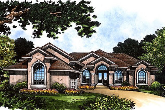 Exterior - Front Elevation for European House Plan #417-236 - 3 bed, 2 bath