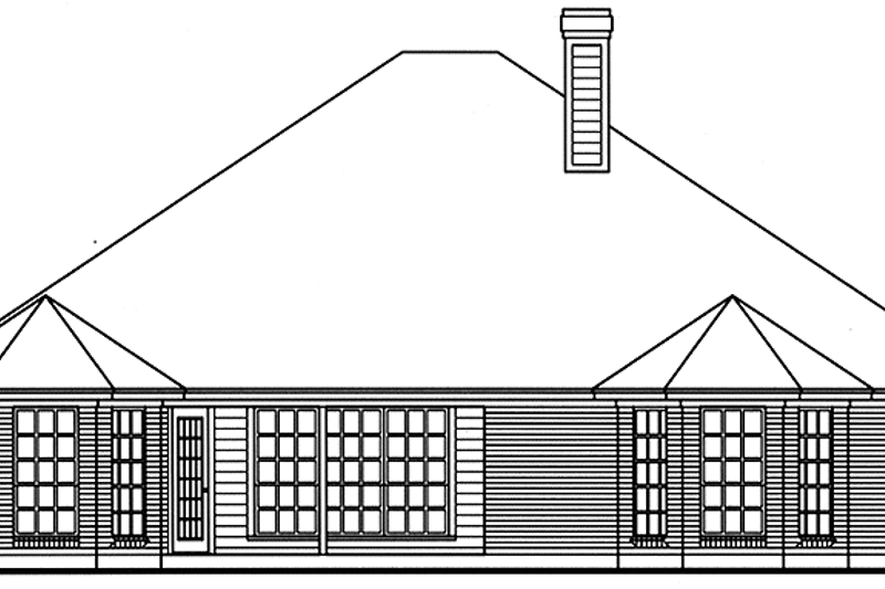 House Blueprint - Exterior - Rear Elevation for Country House Plan #42-701 - 3 bed, 2 bath