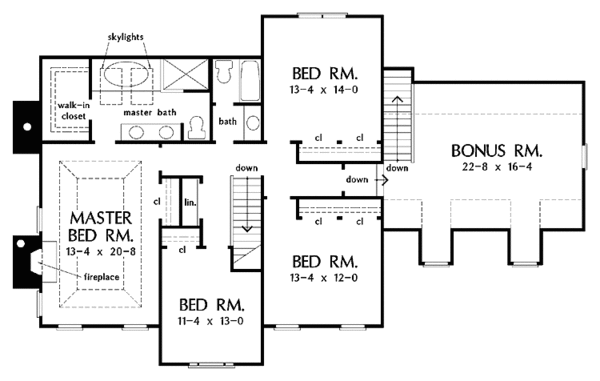 Architectural House Design - Traditional Floor Plan - Upper Floor Plan #929-797