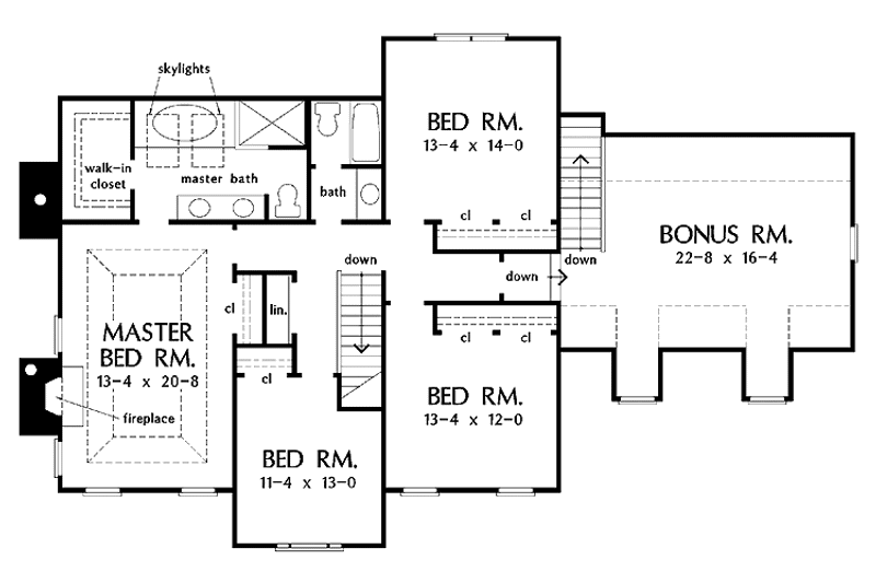 Home Plan - Floor Plan - Upper Floor for Traditional House Plan #929-797 - 4 bed, 2.5 bath
