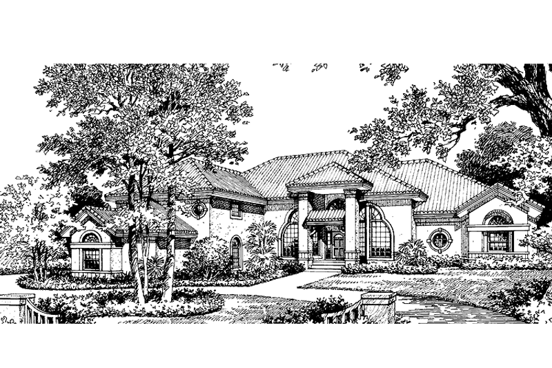 House Design - Mediterranean Exterior - Front Elevation Plan #417-789