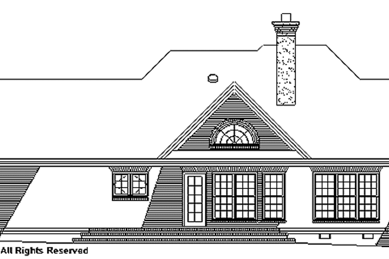 Home Plan - Exterior - Rear Elevation for Ranch House Plan #929-466 - 3 bed, 2 bath