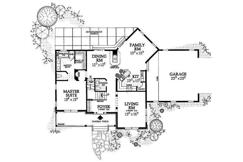 Dream House Plan - Floor Plan - Main Floor for Country House Plan #72-1091 - 4 bed, 2.5 bath
