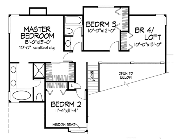 House Plan Design - Country Floor Plan - Upper Floor Plan #320-748