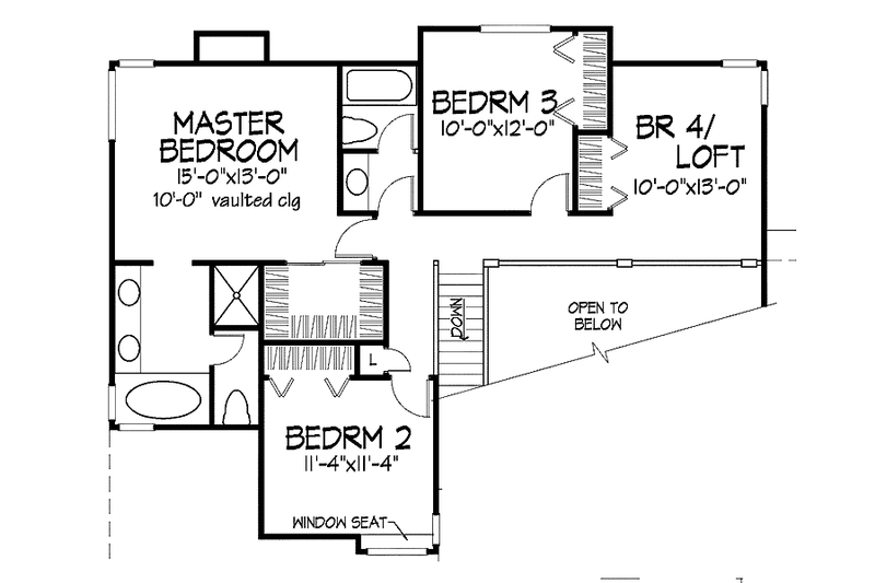 Dream House Plan - Floor Plan - Upper Floor for Country House Plan #320-748 - 3 bed, 2.5 bath