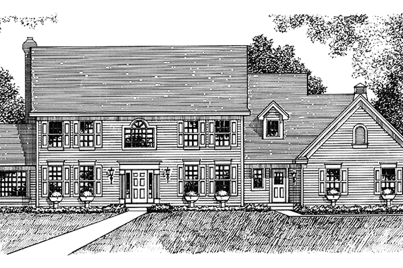 Dream House Plan - Exterior - Front Elevation 3 for Classical House Plan #51-957 - 4 bed, 2.5 bath