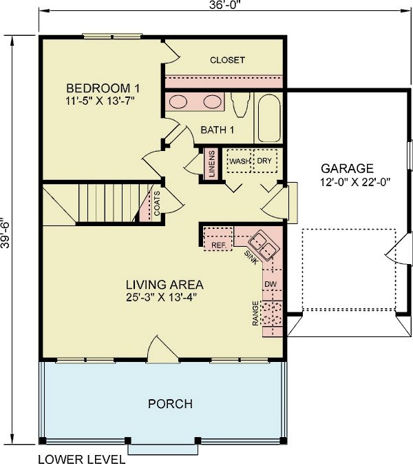 House Blueprint - Farmhouse Floor Plan - Main Floor Plan #54-627