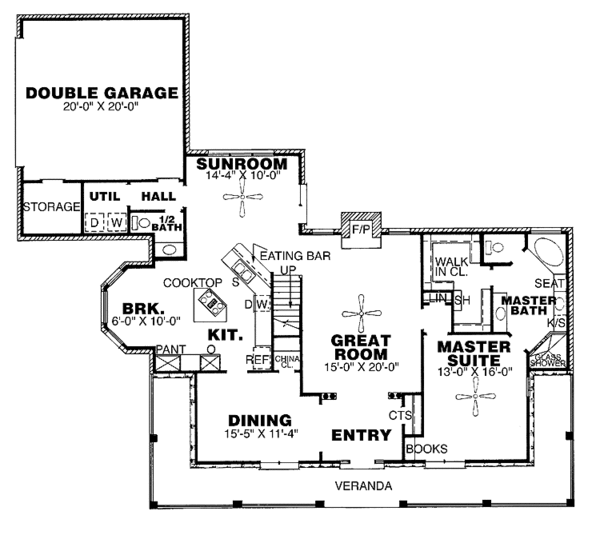 House Plan Design - Traditional Floor Plan - Main Floor Plan #34-245