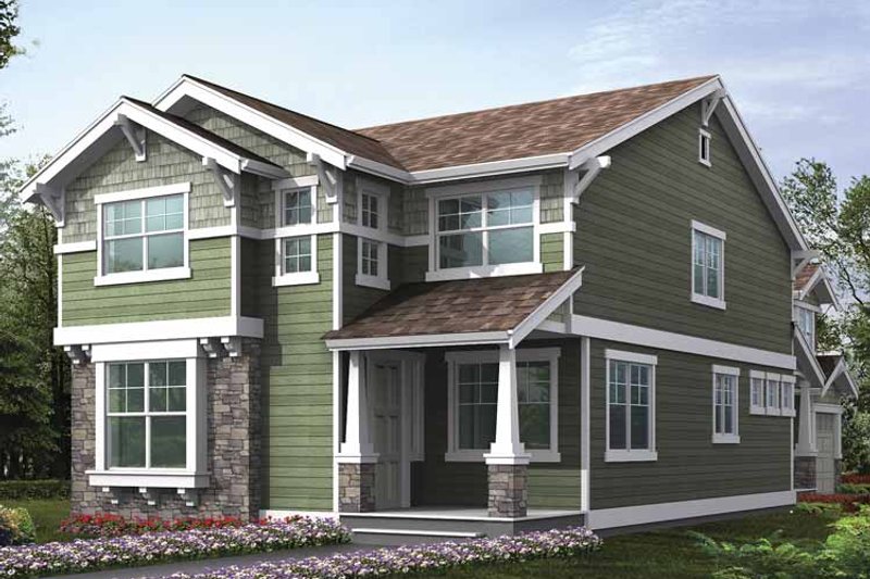 Home Plan - Exterior - Front Elevation 3 for Craftsman House Plan #132-384 - 4 bed, 2 bath