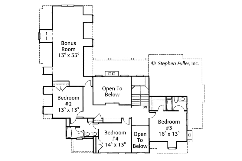 Dream House Plan - Floor Plan - Upper Floor for Country House Plan #429-339 - 4 bed, 3.5 bath