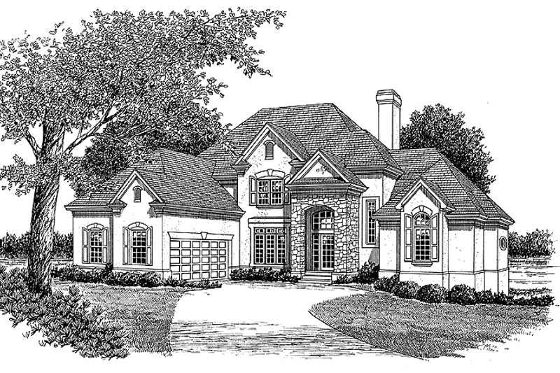 Architectural House Design - Country Exterior - Front Elevation Plan #453-103