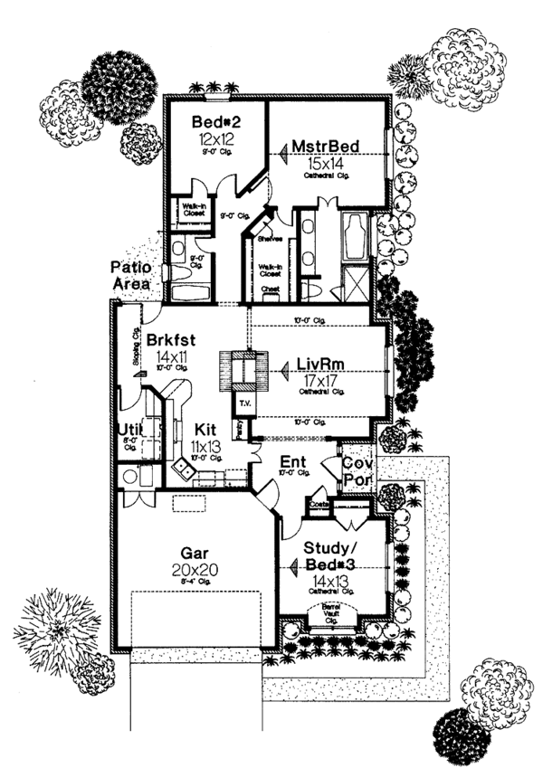 House Design - Ranch Floor Plan - Main Floor Plan #310-1091