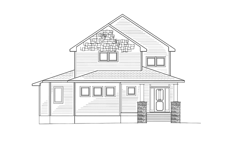 Architectural House Design - Exterior - Front Elevation 3 for Craftsman House Plan #939-10 - 4 bed, 2 bath