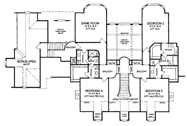House Design - Classical Floor Plan - Upper Floor Plan #952-249