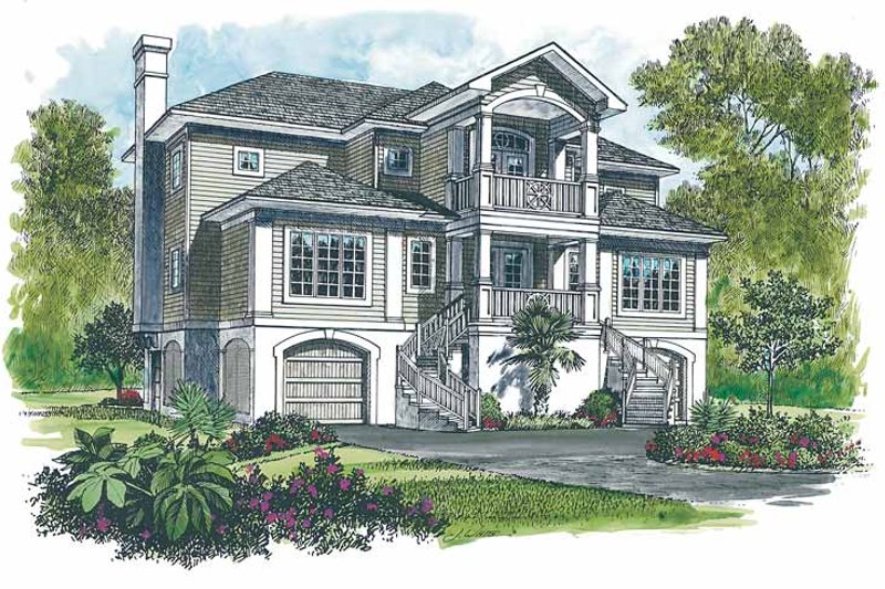 Dream House Plan - Mediterranean Exterior - Front Elevation Plan #453-266