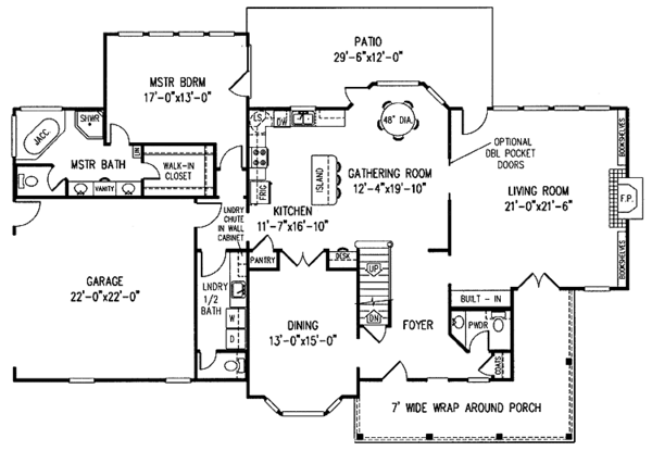 Home Plan - Country Floor Plan - Main Floor Plan #11-257
