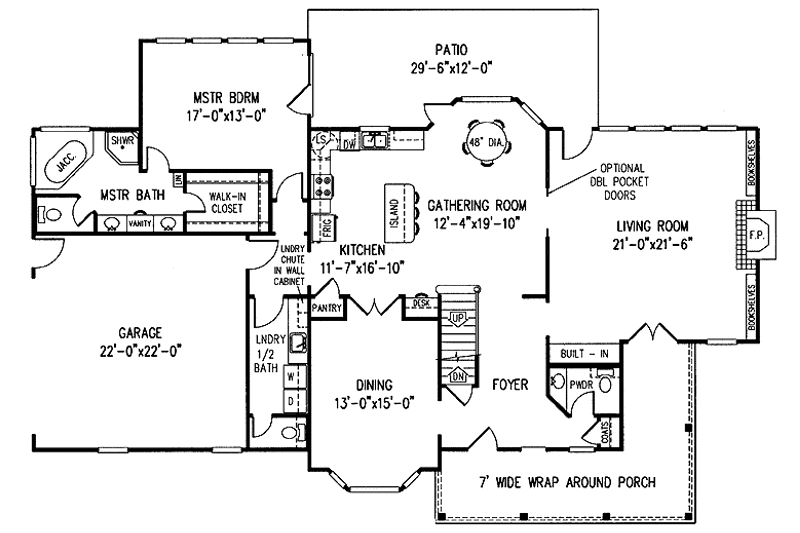 Home Plan - Floor Plan - Main Floor for Country House Plan #11-257 - 4 bed, 3 bath