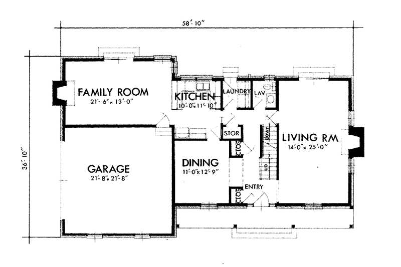 Home Plan - Floor Plan - Main Floor for Prairie House Plan #320-1361 - 3 bed, 2.5 bath
