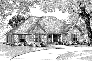 Country Exterior - Front Elevation Plan #17-3003