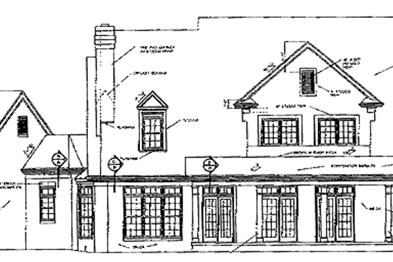 Home Plan - Exterior - Rear Elevation for Classical House Plan #453-330 - 3 bed, 3.5 bath