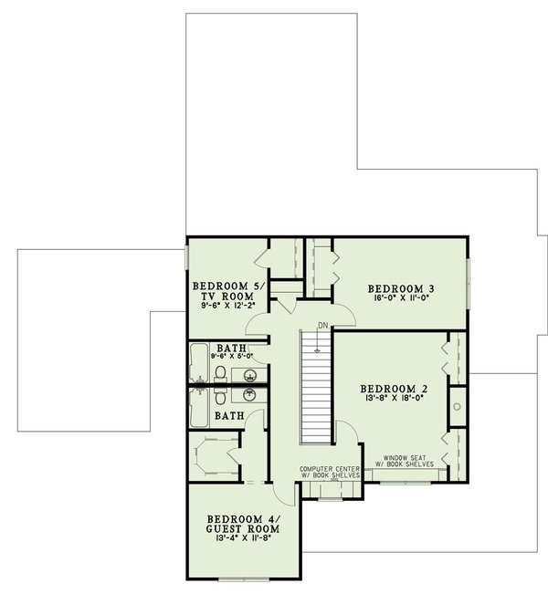 Classical Floor Plan - Upper Floor Plan #17-2855