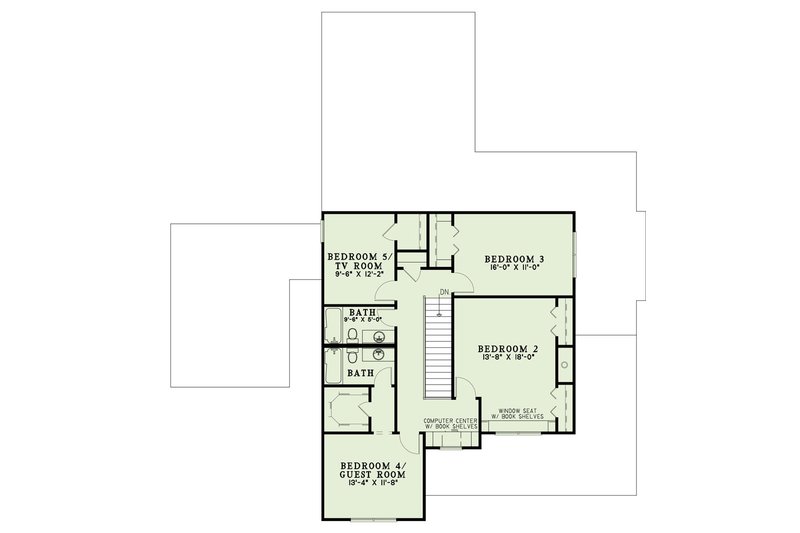Dream House Plan - Floor Plan - Upper Floor for Classical House Plan #17-2855 - 5 bed, 3.5 bath