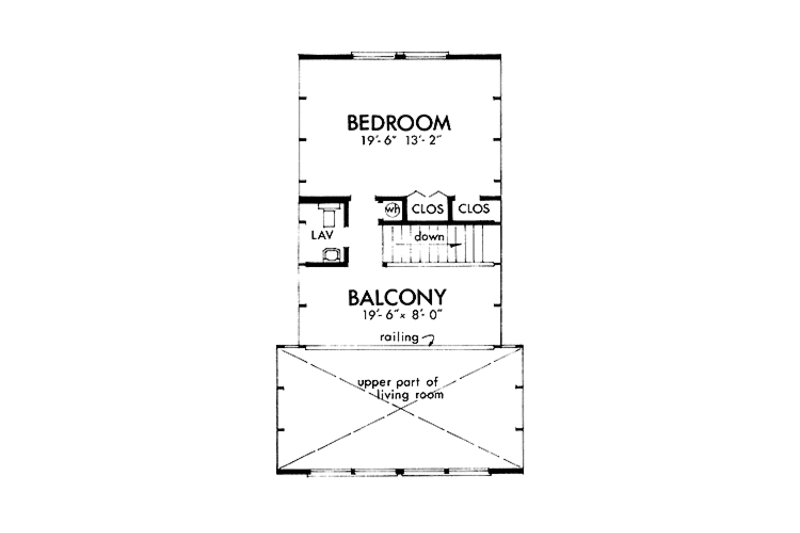 Home Plan - Floor Plan - Upper Floor for Prairie House Plan #320-1219 - 2 bed, 1.5 bath