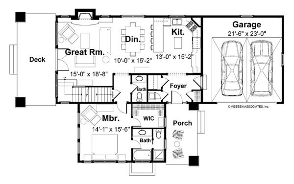 Dream House Plan - Traditional Floor Plan - Main Floor Plan #928-17