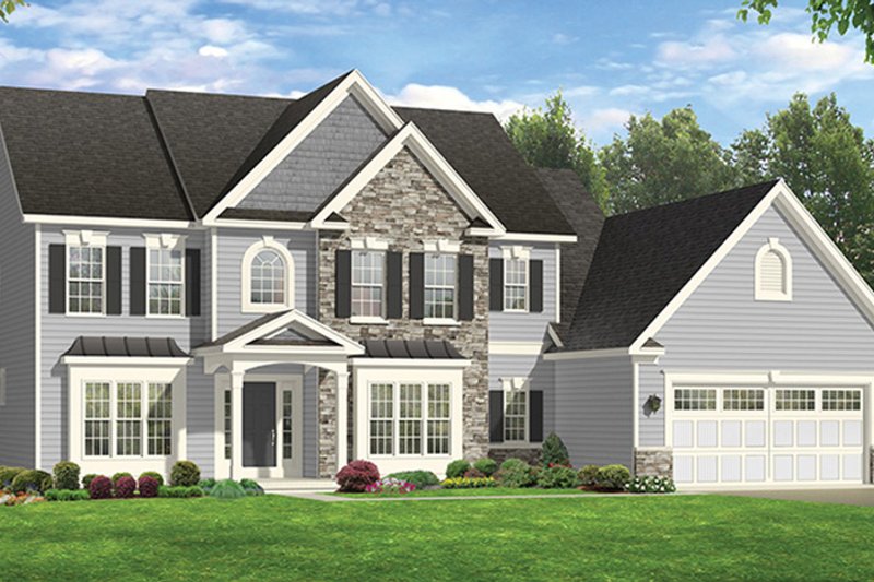 Architectural House Design - Exterior - Front Elevation 4 for Colonial House Plan #1010-169 - 4 bed, 2.5 bath