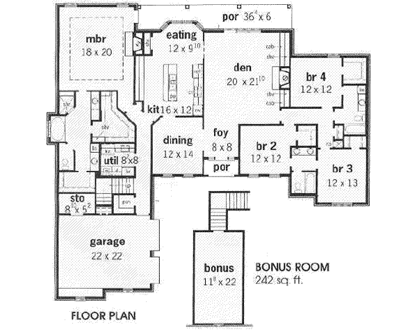 European Floor Plan - Main Floor Plan #16-175