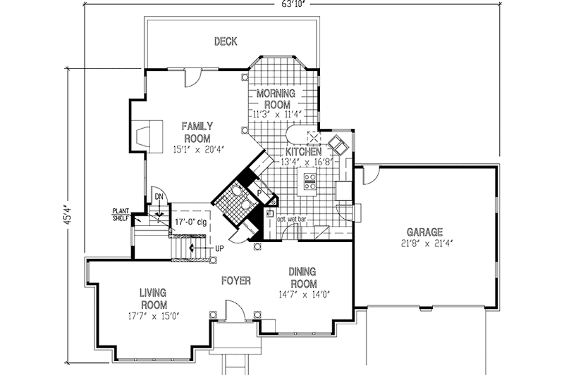 Home Plan - Floor Plan - Main Floor for Traditional House Plan #953-80 - 3 bed, 2.5 bath