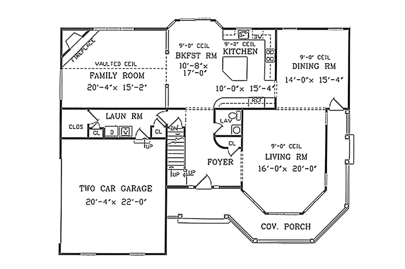 Home Plan - Floor Plan - Main Floor for Country House Plan #314-268 - 4 bed, 2.5 bath
