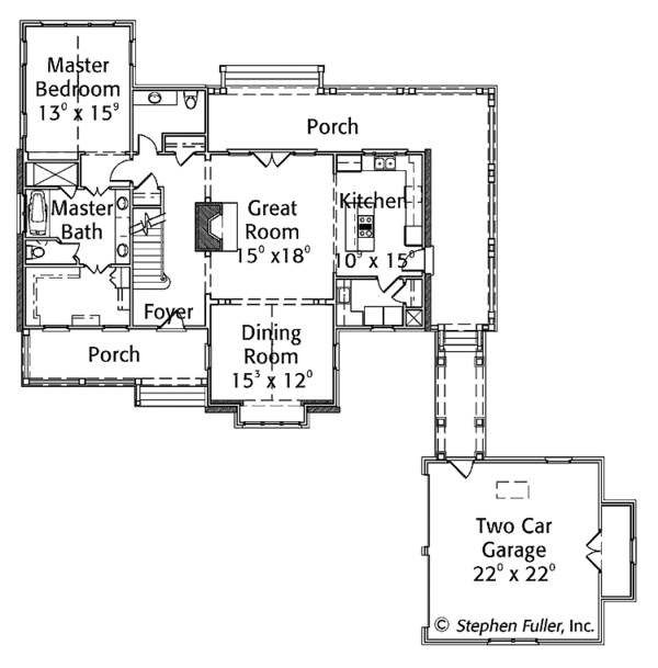 House Plan Design - Country Floor Plan - Main Floor Plan #429-365