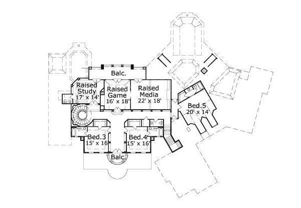 European Floor Plan - Upper Floor Plan #411-396