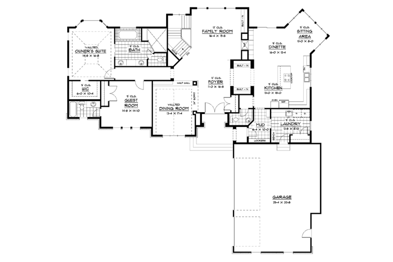 Home Plan - Floor Plan - Main Floor for Ranch House Plan #51-685 - 4 bed, 3 bath