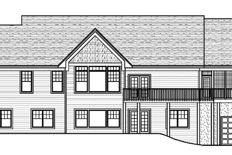 Architectural House Design - Exterior - Rear Elevation for Ranch House Plan #51-659 - 3 bed, 2.5 bath