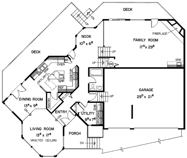 House Plan Design - Prairie Floor Plan - Main Floor Plan #60-931