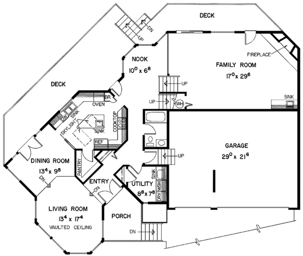 House Design - Prairie Floor Plan - Main Floor Plan #60-931