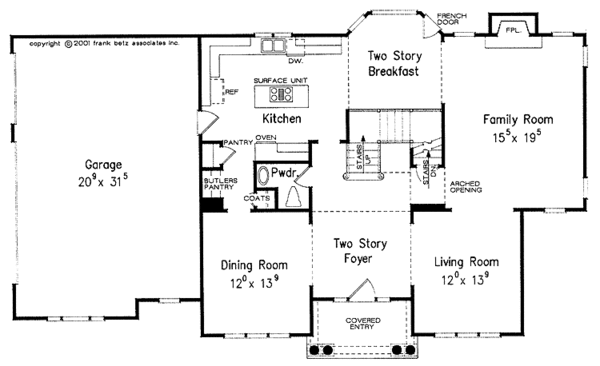 Home Plan - Colonial Floor Plan - Main Floor Plan #927-612