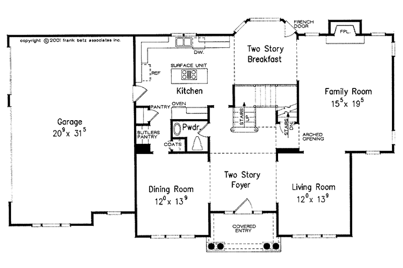 Home Plan - Floor Plan - Main Floor for Colonial House Plan #927-612 - 4 bed, 3.5 bath