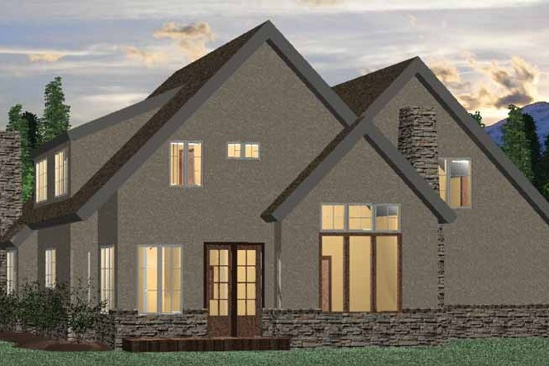 Home Plan - Exterior - Rear Elevation 1 for European House Plan #937-4 - 4 bed, 2.5 bath