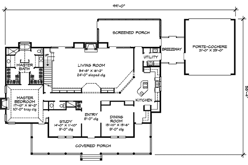 Home Plan - Floor Plan - Main Floor for Country House Plan #140-178 - 4 bed, 3.5 bath