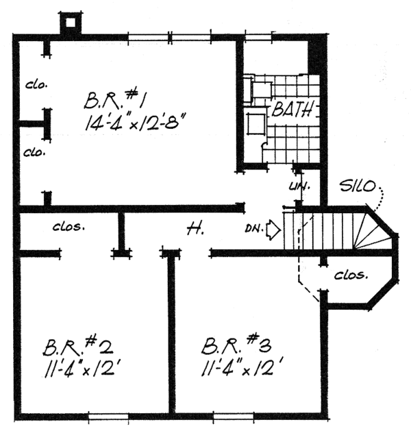 Country Floor Plan - Upper Floor Plan #315-114