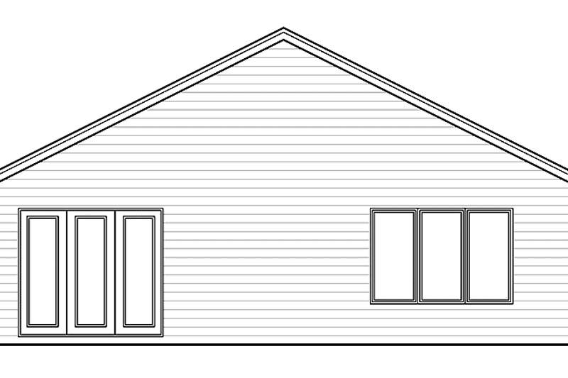 Home Plan - Exterior - Rear Elevation for European House Plan #51-602 - 2 bed, 2 bath
