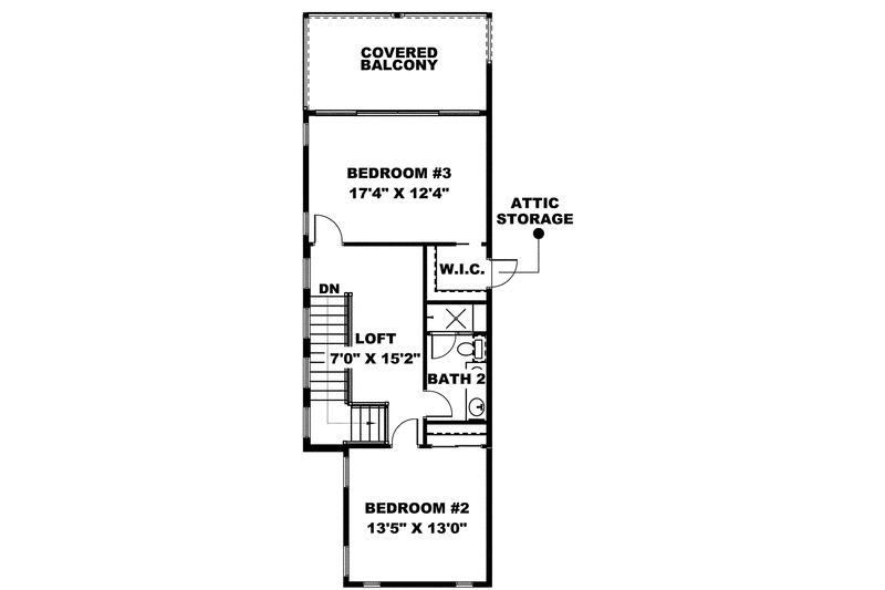 Architectural House Design - Floor Plan - Upper Floor for Mediterranean House Plan #1017-147 - 3 bed, 2.5 bath