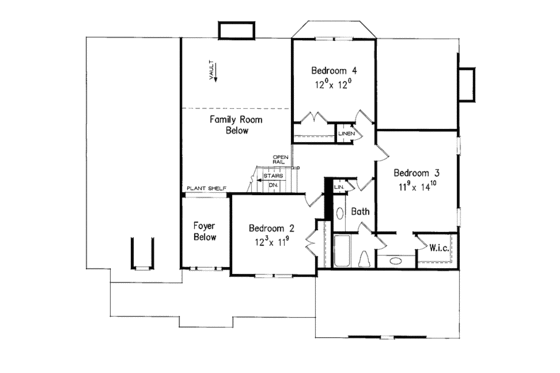 Floor Plan - Upper Floor for Colonial House Plan #927-863 - 4 bed, 2.5 bath