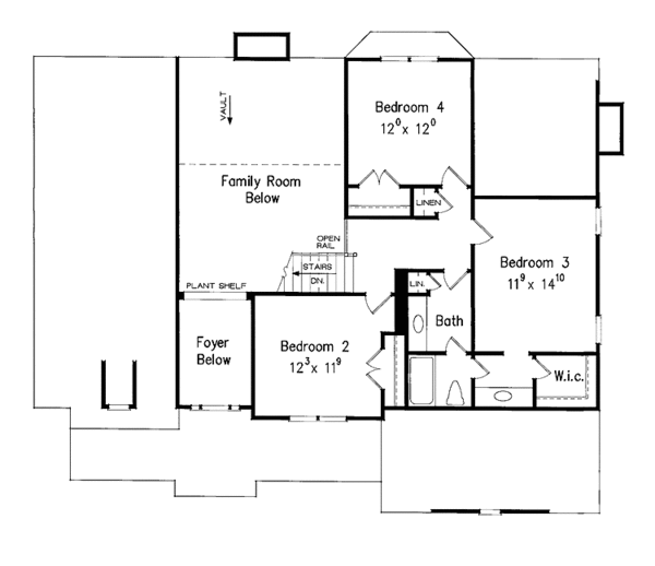 Architectural House Design - Colonial Floor Plan - Upper Floor Plan #927-863