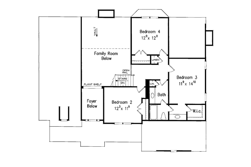 House Blueprint - Floor Plan - Upper Floor for Colonial House Plan #927-863 - 4 bed, 2.5 bath