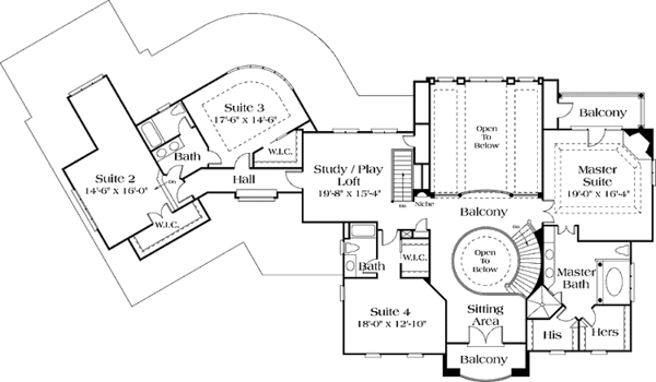 Home Plan - Classical Floor Plan - Upper Floor Plan #453-199